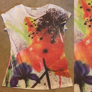 Cute tie-dye style tee sz L